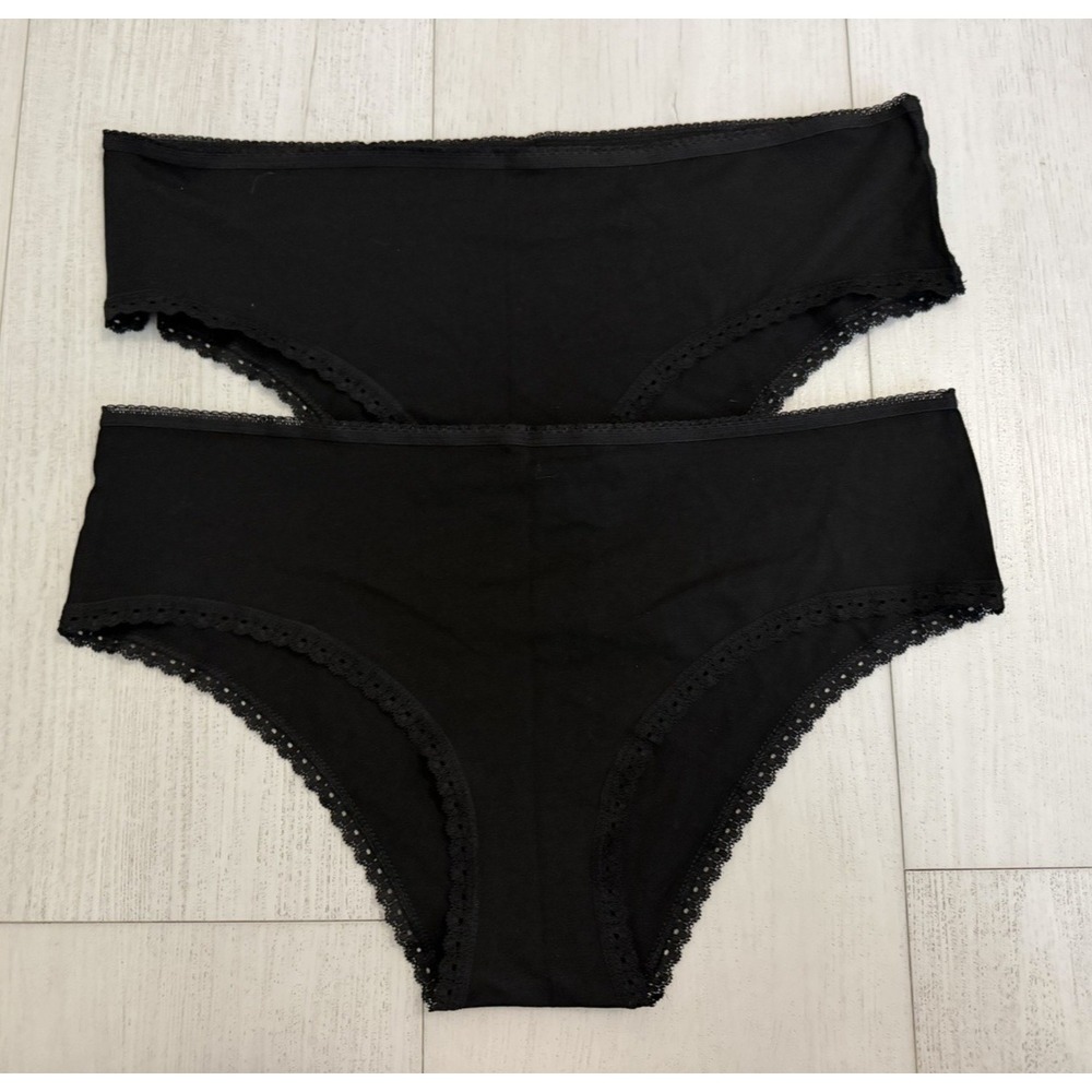 Pact Low-Rise Lace Cheeky Hipster 2 Pack Sz XXL‎ Black
